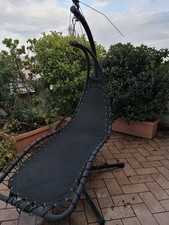 Lettino a Dondolo da Giardino Sdraio Prendisole per Esterno Grigia