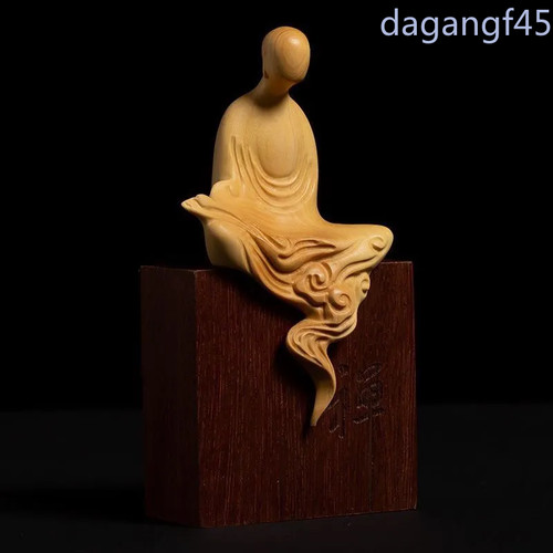 Statua buddha scogliera legno - buddha,
