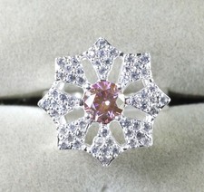 Anello Solitario Diamante Rosa