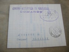 FRANCHIGIA 1941 "REGIA AERONAUTICA-CENTRO AFFLUENZA DI GALLARATE"-CAP. NO MACCHI