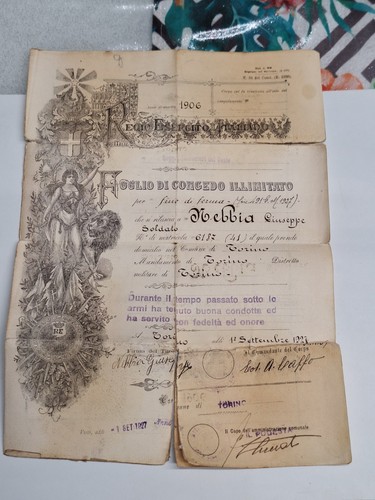 Militaria vintage foglio - militaria,