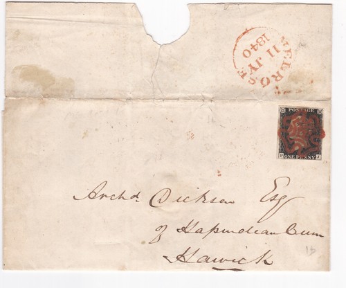 1840 four margin penny - qv, 1d