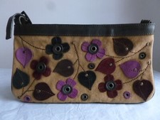 VINTAGE CLOTH REAL LEATHER HAND  BAG BORSA A SPALLA A MANO MAX&CO MADE IN ITALY