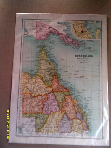 Antique map queensland and - antique,