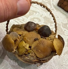 Cesto Funghi Presepe Napoletano XVIII Secolo Krippen Belen Creche Nativity Italy