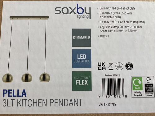 Saxby pella ciondolo barra led - pella,