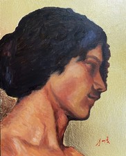 Dipinto olio studio di Testa