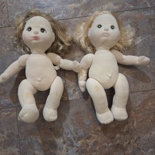 2 Bambole Mattel My Child vintage 1985 bionde ringlet pony occhi verdi. Capelli castani 