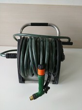 Pompa Irrigazione Giardino + Avvolgigomma +  Pistola Portatile Completo Gomma24m