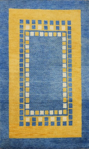Tappeto area blu giallo 4x6 - blu/giallo,