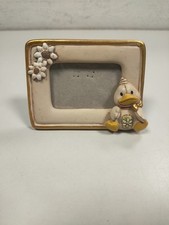 Cornice Portafoto "Thun" Beige e Oro Rappresentante Fiori e Papero