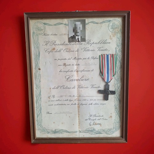 Militaria attestato medaglia - attestato, +