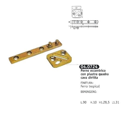 Cerniera perno armadio 90 - perno, mm.90