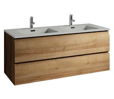 Mobile da bagno Angela 120cm Rovere / Lavello Grigio - armadio mobiletto lavabo