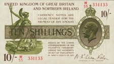 006) Banconote del Tesoro Gran Bretagna 10 scellini ND (1922-23) - Riproduzione