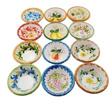 Ciotole (pz. 2) porta salse olive noccioline  in ceramica di Caltagirone d. 12cm