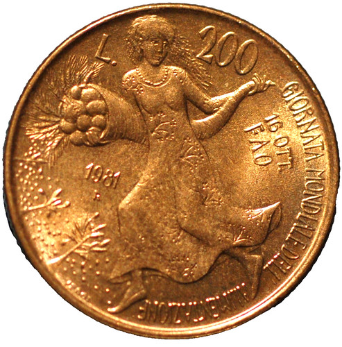 1981 italy 200 lire - 200, fao