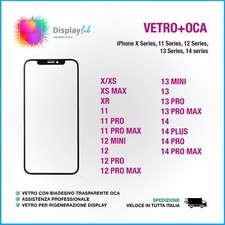 VETRO+OCA PER IPHONE SERIE X 11 12 13 14 PER LAVORAZIONE DISPLAY ROTTO