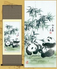 Dipinto cinese prezioso panda