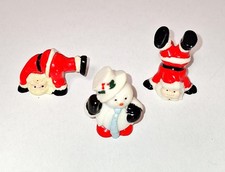 Babbo Natale Cupcake Toppers 1960s - 3 Personaggi 3D Sorpresine