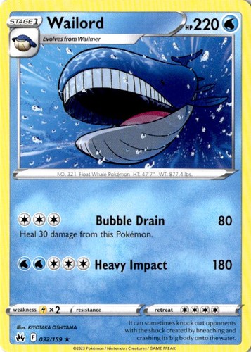 Wailord 032 159 raro pokemon - raro,