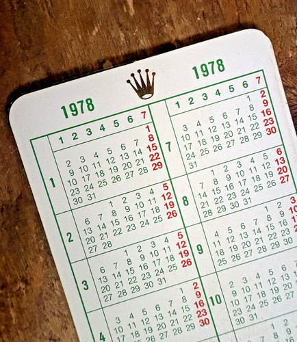 Rolex calendar 1978 6263 - calendar,
