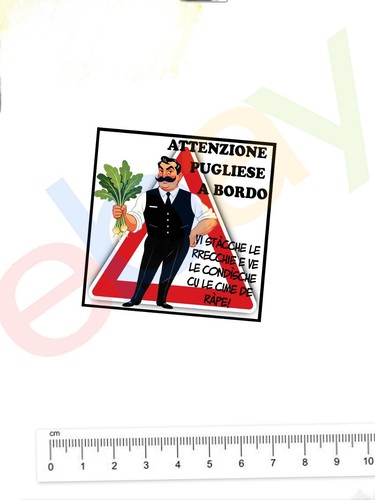 Adesivo pugliese bordo auto - a,