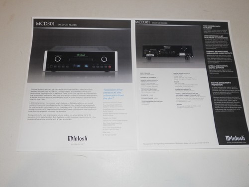 Mcintosh mcd 301 brochure - mcintosh, mcd-301
