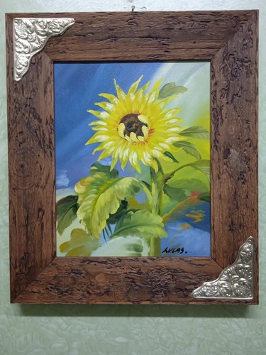 Quadro fiori girasole dipinto