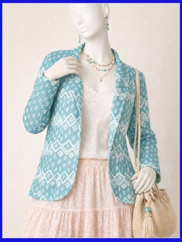 Giacca blazer leggera azzurra - giacca,