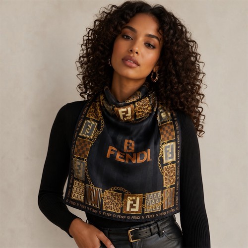 Sciarpa fendi marrone cotone - sciarpa,
