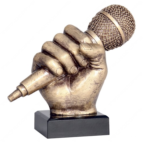 Trofeo microfono karaoke canto - trofeo,