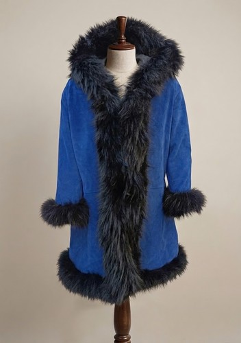 Cappotto donna blu - , pelle