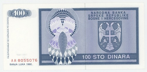 Banconota croazia 100 dinara - 100,