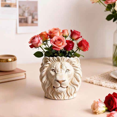 Vaso fiori leone stampo - di,