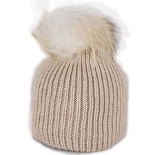 Cappello inverno donna beige pon pon invernale berretto ragazza caldo zuccotto