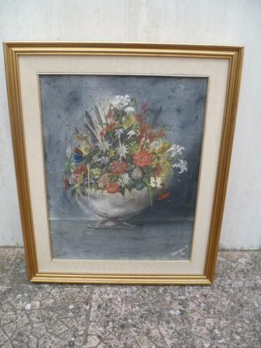 Quadro olio maragno vaso di - quadro,