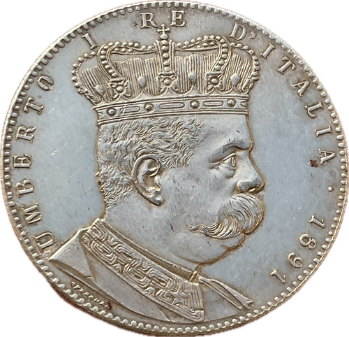 Umberto lire 1891 - 5, tallero