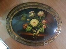 quadro dipinto con cornice  BOMBATO FOGLIA ORO stile classico decorate  20X25CM