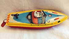 Arnold Vecchio Giocattolo di Latta "Speed Boat n.1910" Wind Up Boat, Germania