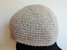 Cappello Estivo Papalina Zuccotto Ecrù bianco Melange uomo beige kippa ebraico