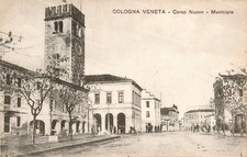dm438 cartolina cologna veneta corso nuovo municipio provincia di verona
