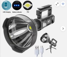 Torcia  Ricaricabile Potente  25000W Power  Bank  20000 LUMEN 1 KM Professionale