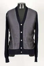 Maglione Cardigan Hermes Cashmere/Seta "H" - Leggero - Blu - S/M