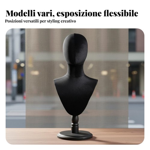 Testa manichino velluto - di,