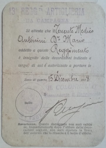 Tessera regio esercito - esercito, 13