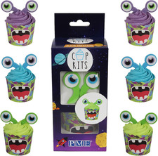 Kit Decorazione Cupcake Con Decorazioni Commestibili Divertenti, Alien Invasion
