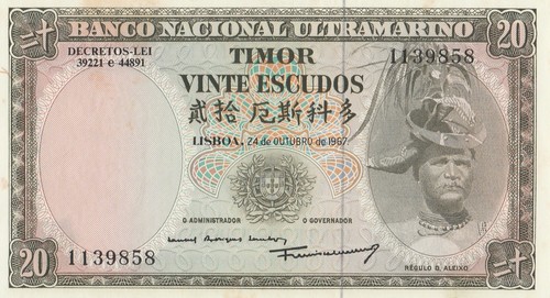 Timor banconota escudo 1967 - escudo,