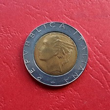 ITALY 500 lire 1991 Bimetallic