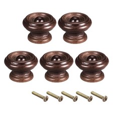 Maniglie Rotonde Armadio 37mm dia letto cucina rosso scuro in legno olmo 5pz